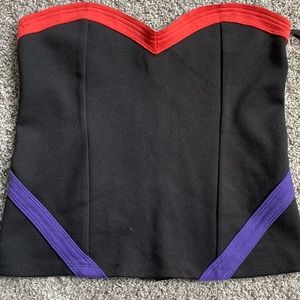 Dressy strapless top.